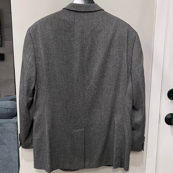 John Varvatos USA Herringbone Pattern Jacket, 44R Vintage Wool Blend - Picture 3 of 11
